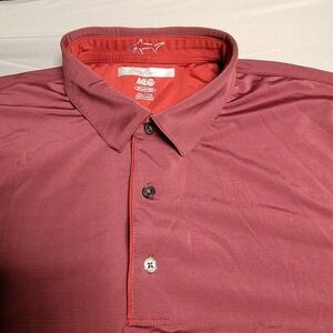 Greg Norman ML75 Play Dry Golf Polo  Men 2xl Burgandy Pinstripe Play Dry Stretch